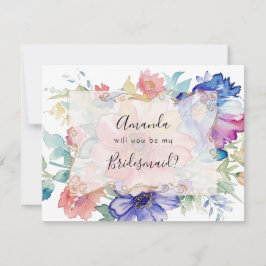 Tarjeta de propuesta de flores vibrantes Boho