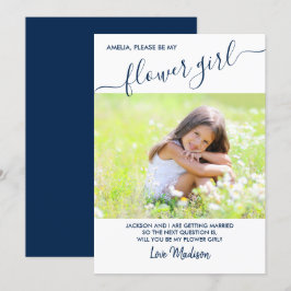 Tarjeta de Propuesta de Foto Azul y Blanco de Vend