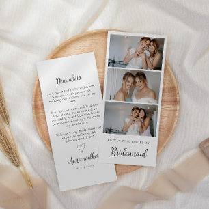 Tarjeta de propuesta de foto de Bridesmaid Strip 3