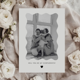 Tarjeta de propuesta de foto ondulada para padrino