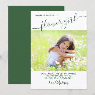 Tarjeta de Propuesta de Foto Verde y Blanco de Ven