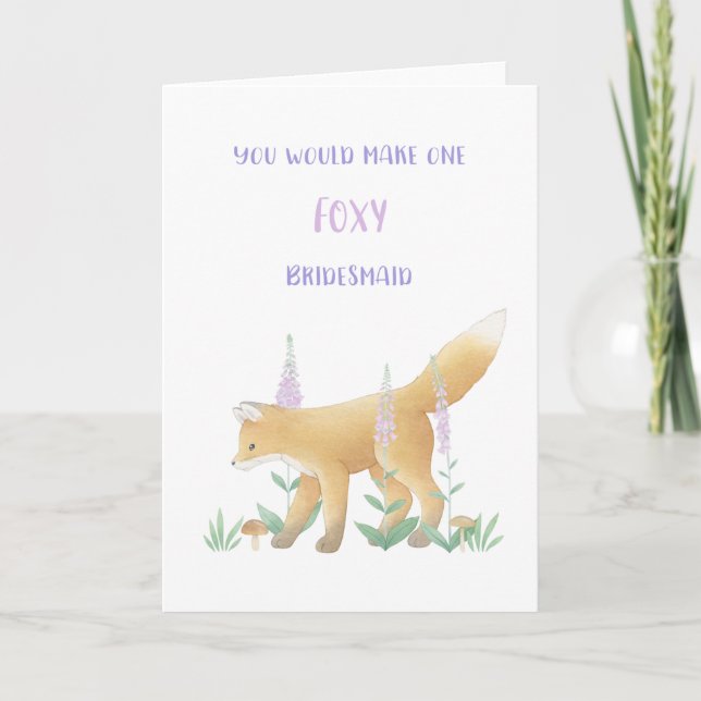 Tarjeta de propuesta de Fox Bridesmaid (Anverso)