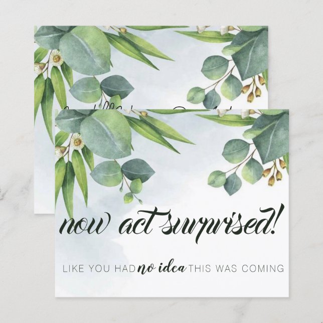 Tarjeta de propuesta de Greenery Eucalyptus Brides (Anverso / Reverso)