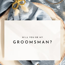 Tarjeta de propuesta de Groomsman Boda audaz y bla