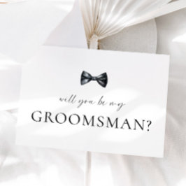 Tarjeta de propuesta de Groomsman minimalista