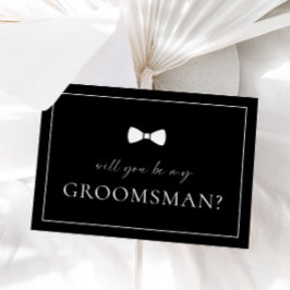 Tarjeta de propuesta de Groomsman negro