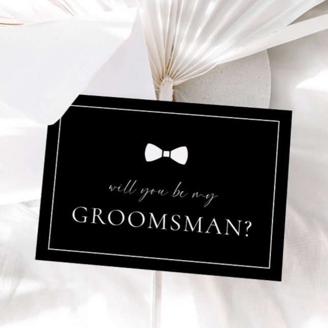 Tarjeta de propuesta de Groomsman negro (Subido por el creador)