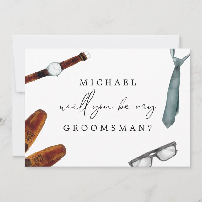Tarjeta de propuesta de Groomsman para el novio (Anverso)
