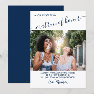 Tarjeta de propuesta de imagen azul y blanca de Ma