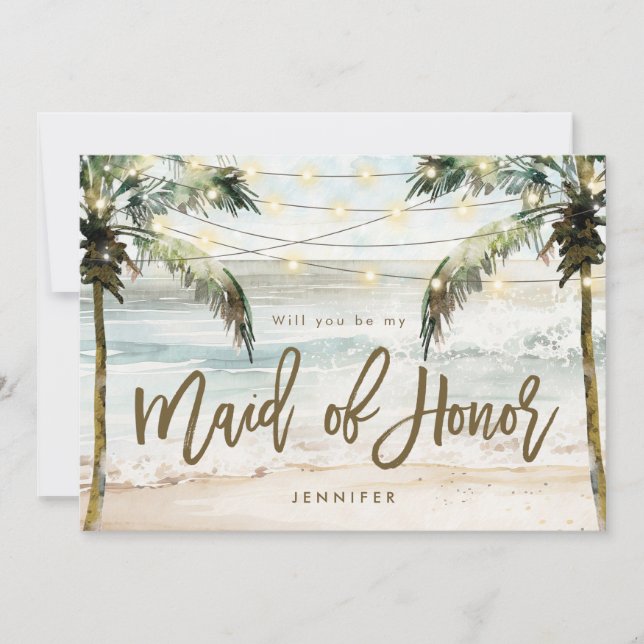 tarjeta de propuesta de la criada de honor de palm (Anverso)