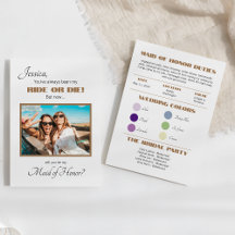 Tarjeta de propuesta de la dama de honor