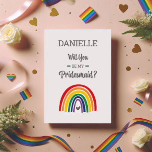 Tarjeta de propuesta de la dama de honor arcoiris