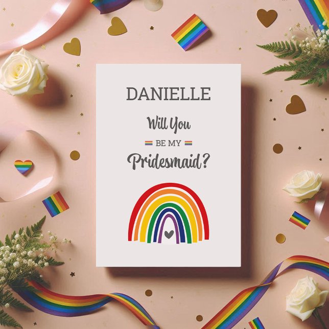Tarjeta de propuesta de la dama de honor arcoiris  (Subido por el creador)