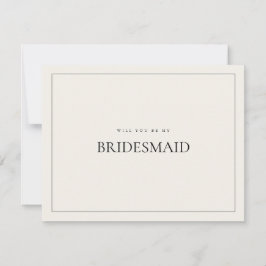 Tarjeta de propuesta de la dama de honor beige mod