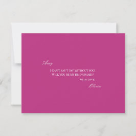Tarjeta de propuesta de la dama de honor blanca y 