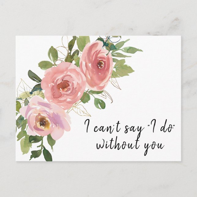 Tarjeta de propuesta de la dama de honor Boho Rubo (Anverso)