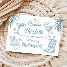 Tarjeta de propuesta de la dama de honor costera