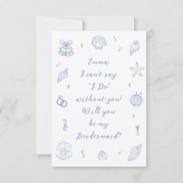 Tarjeta de propuesta de la dama de honor costera d