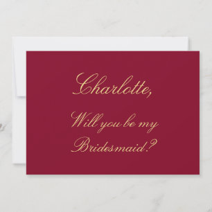 Tarjeta de propuesta de la dama de honor de beige 