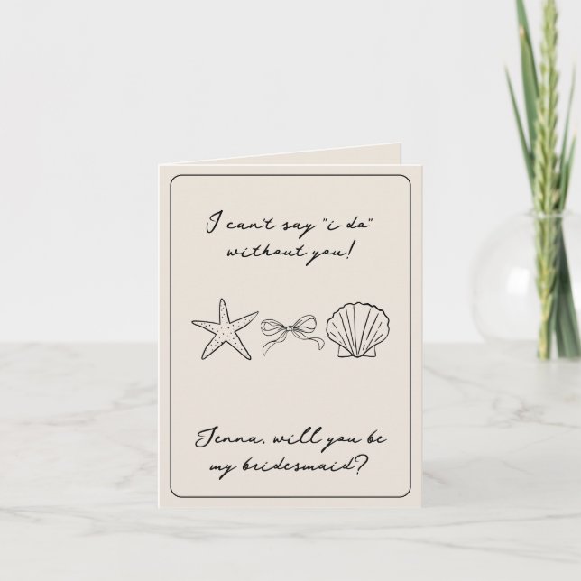 Tarjeta de propuesta de la dama de honor de la mar (Anverso)
