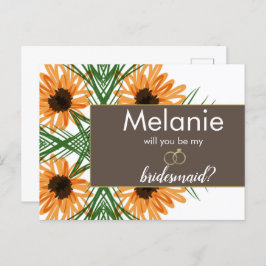 Tarjeta de propuesta de la dama de honor dibujada 