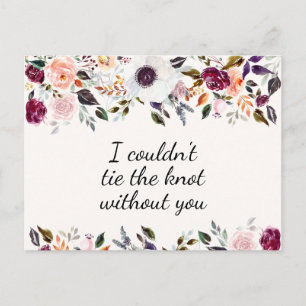 Tarjeta de propuesta de la dama de honor floral de