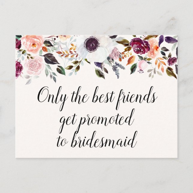 Tarjeta de propuesta de la dama de honor floral de (Anverso)