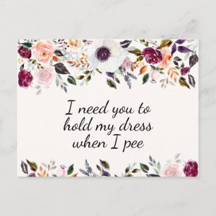 Tarjeta de propuesta de la dama de honor floral de