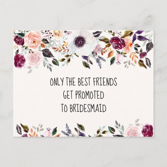 Tarjeta de propuesta de la dama de honor floral de (Anverso)