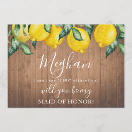 Tarjeta de propuesta de la dama de honor Lemones y