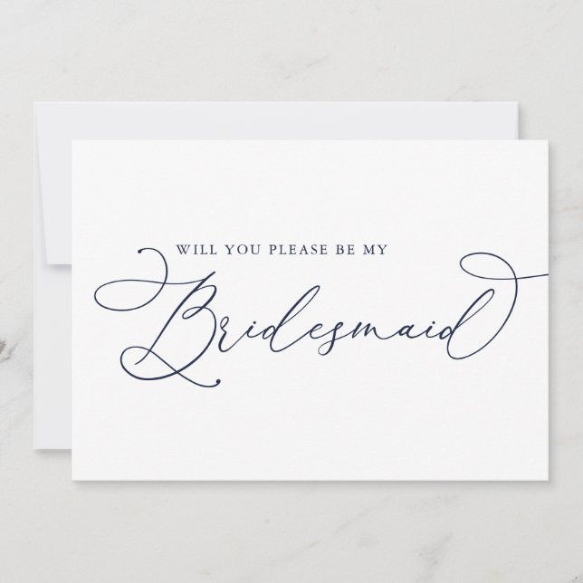 Tarjeta de propuesta de la dama de honor Minimalis (Anverso)