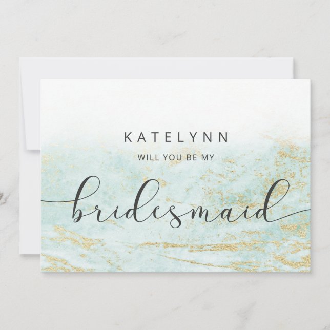 Tarjeta de propuesta de la dama de honor moderna M (Anverso)
