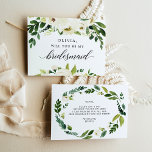 Tarjeta de propuesta de la dama de honor White Ros<br><div class="desc">Haz la pregunta con esta preciosa carta! Edite fácilmente el nombre y el mensaje en la parte posterior - ¡luego añada al carrito!</div>