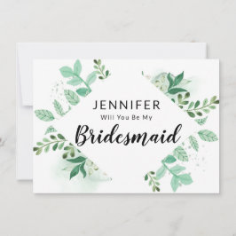 Tarjeta de propuesta de la Foliage Botanical Bride