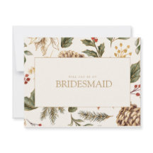 Tarjeta de propuesta de la Foliage Bridesmaid navi