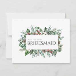 Tarjeta de propuesta de la Foliage Bridesmaid navi