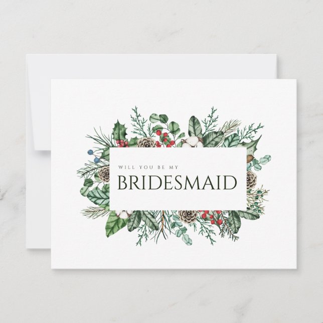 Tarjeta de propuesta de la Foliage Bridesmaid navi (Anverso)