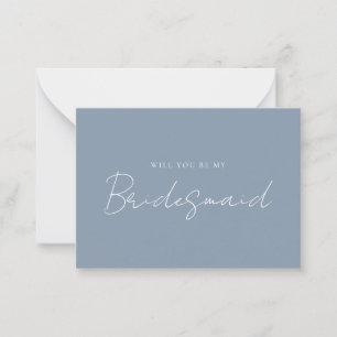 Tarjeta de propuesta de la moderna Dusty Blue Brid