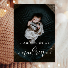 Tarjeta de propuesta de madrina elegante Quieres s