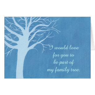 Tarjeta de propuesta de matrimonio de árbol geneal