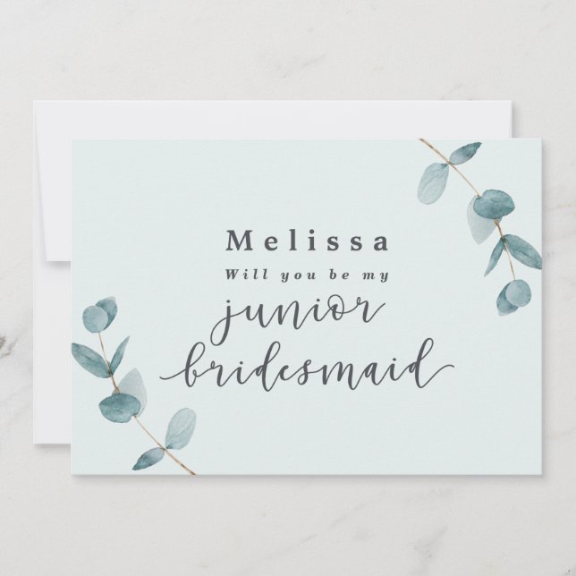Tarjeta de propuesta de Mint Eucalyptus Junior Bri (Anverso)