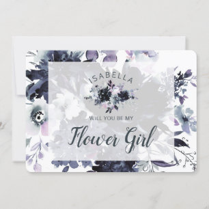 Tarjeta de propuesta de niña de flores floral noct
