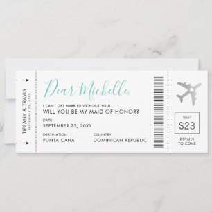 Tarjeta de propuesta de novia de boda de destino