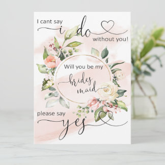 Tarjeta de propuesta de novia del partido de novia