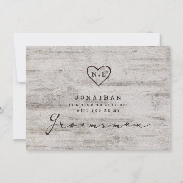 Tarjeta de propuesta de novio grabado para ser mi  (Anverso)