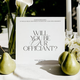 Tarjeta de propuesta de oficiante de boda clásica