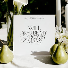 Tarjeta de propuesta de padrino de boda clásica mo