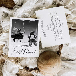 Tarjeta de propuesta de padrino de boda con foto c