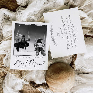 Tarjeta de propuesta de padrino de boda con foto c