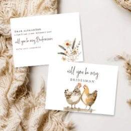Tarjeta de propuesta de Padrino de Boda con Pollo 